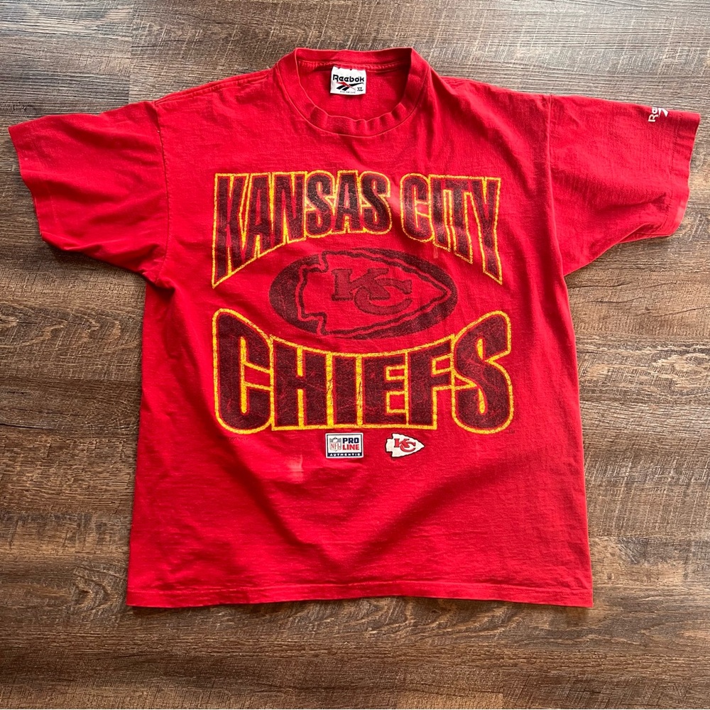 Kansas City Chiefs 1995 Reebok Pro Line T-shirt. Red Size XL Made in USA